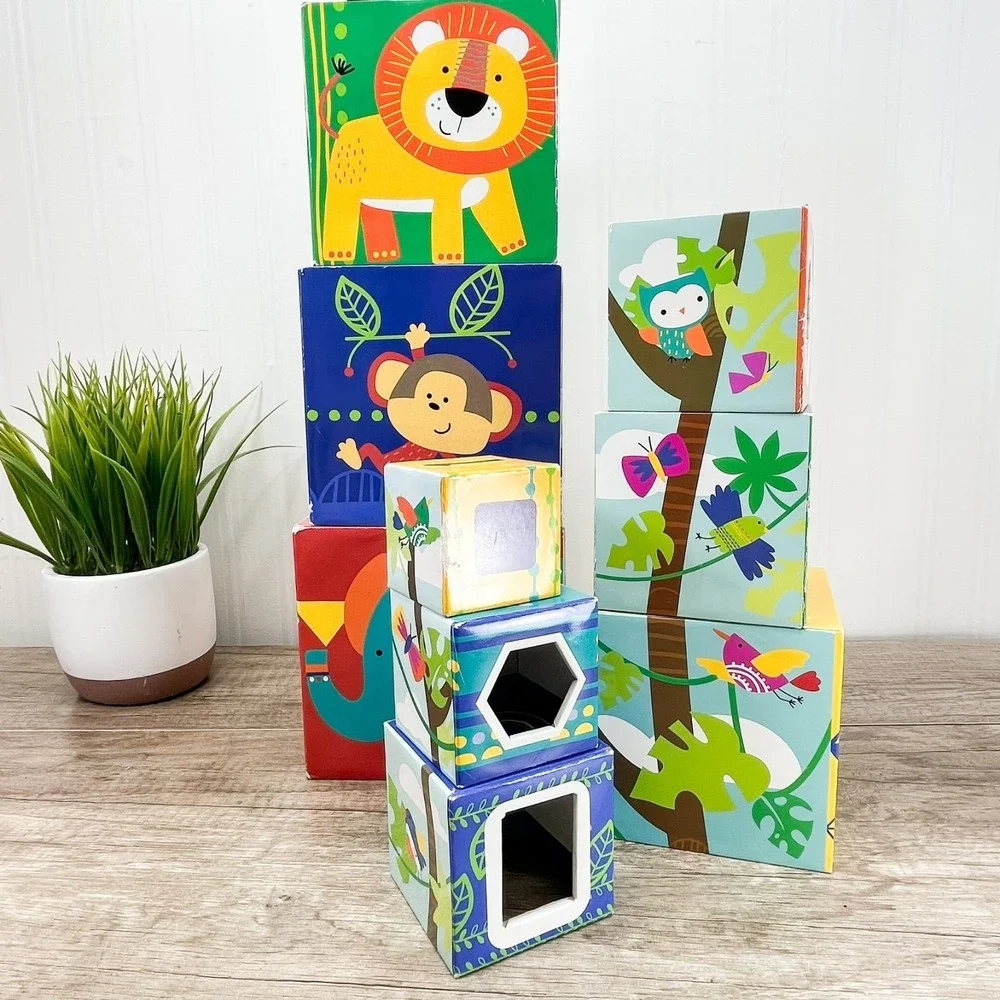 Counting and Shapes Nesting Blocks Baby Stacking Building Blocks‎ Cardboard